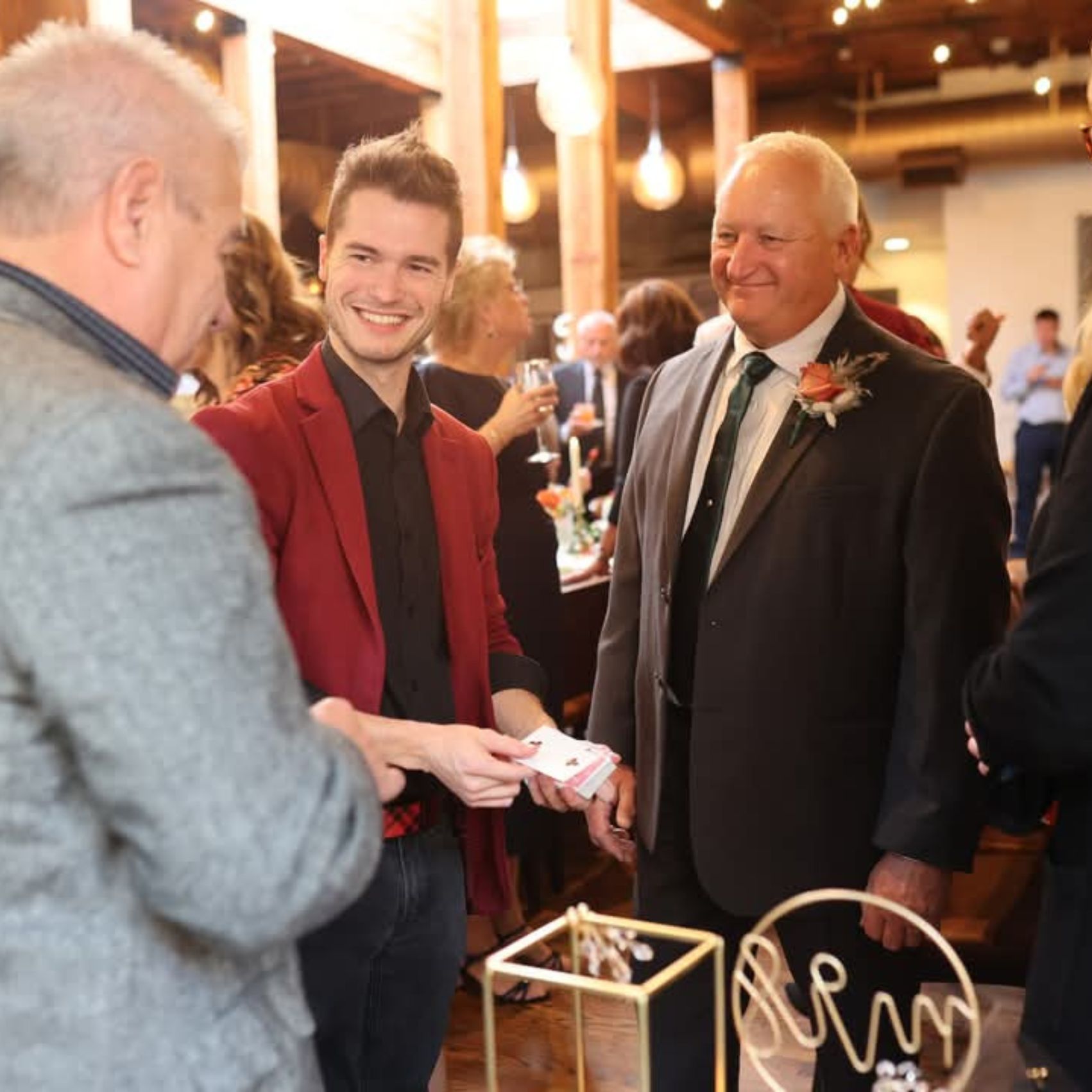 Guests reacting to a private event magic moment